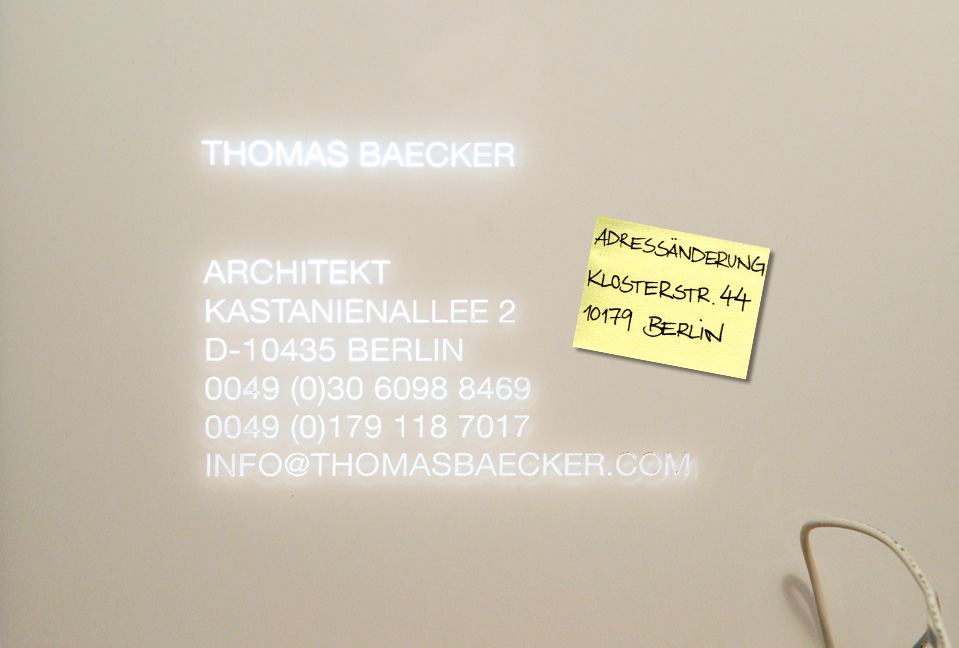 Thomas Kenneth Baecker - Architekt - Kastanienallee 2 - 10435 Berlin